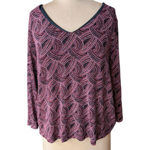 Vtg Dressbarn Sparkly Black & Pink Women's Dressy Top Made in the USA Glam Fancy